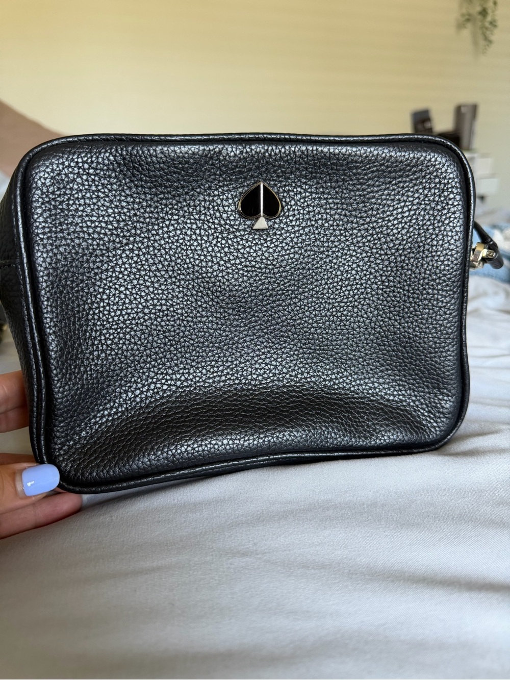 kate spade Black Pebbled Leather Polly camera bag